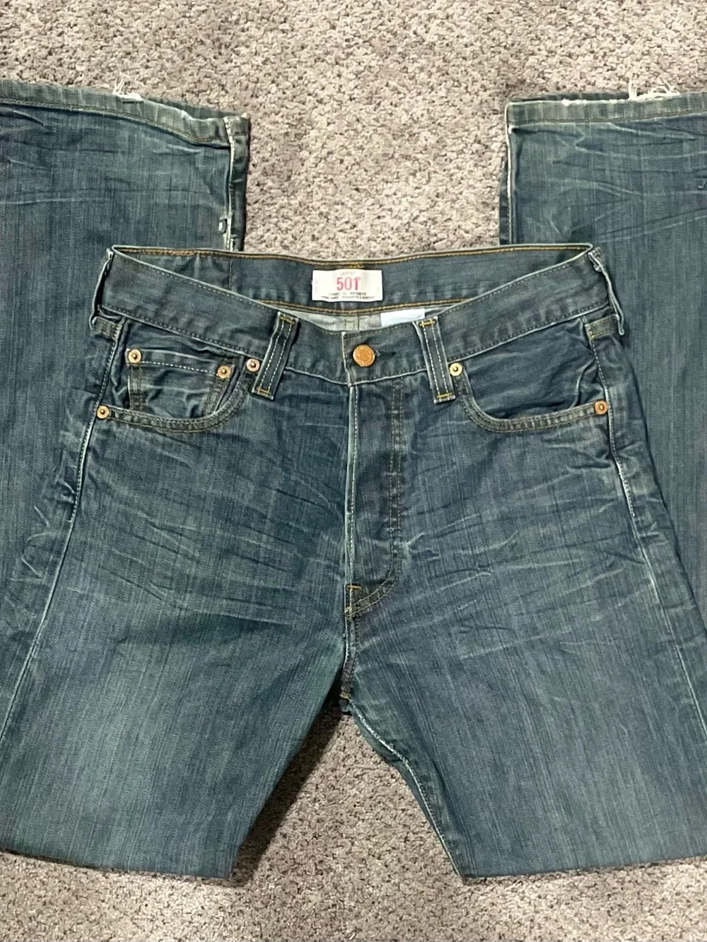 Vintage Levi’s 501 Button Fly Jeans 30x30 Made in Mexico Faded Wash Y2K Straight - Picture 4 of 9